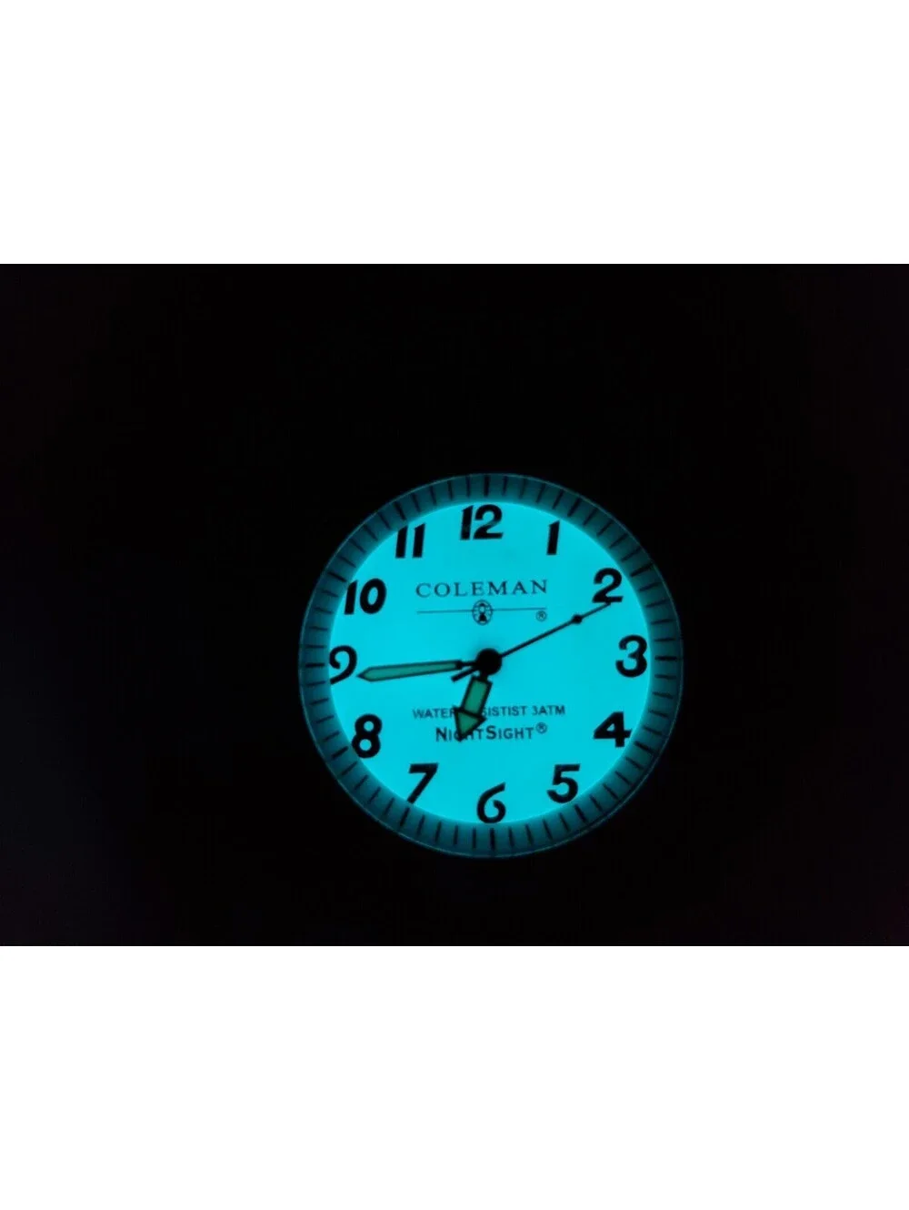 Coleman Nightsight Quartz Watch Mens New Battery White Round Dial 40mm